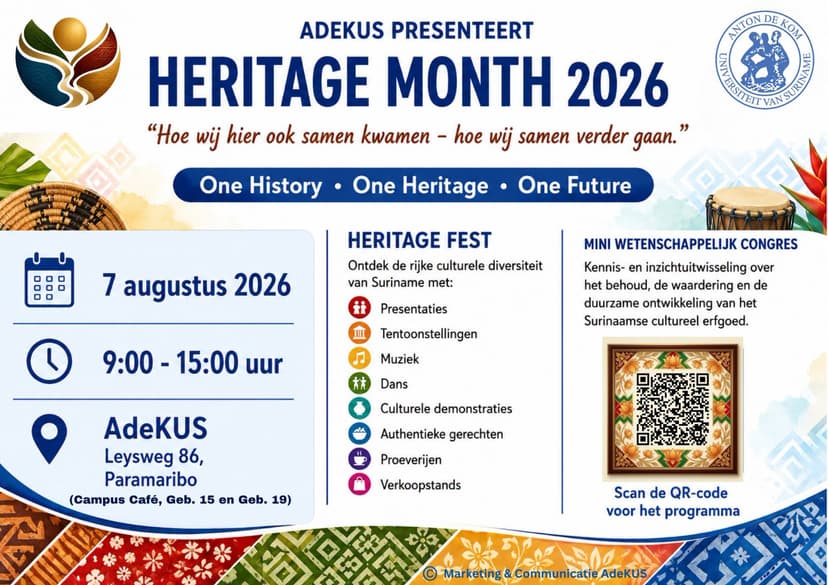 AdeKUS Heritage Fest en Mini Wetenschappelijk Congres poster