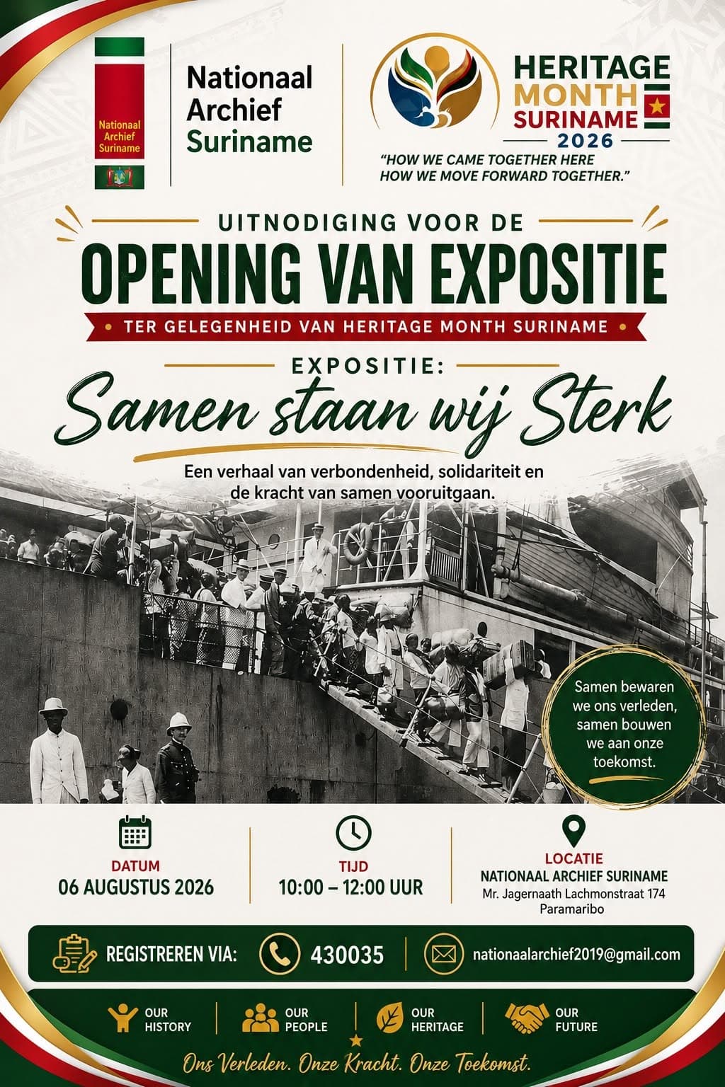 Bron: officiële flyer (Nationaal Archief Suriname)