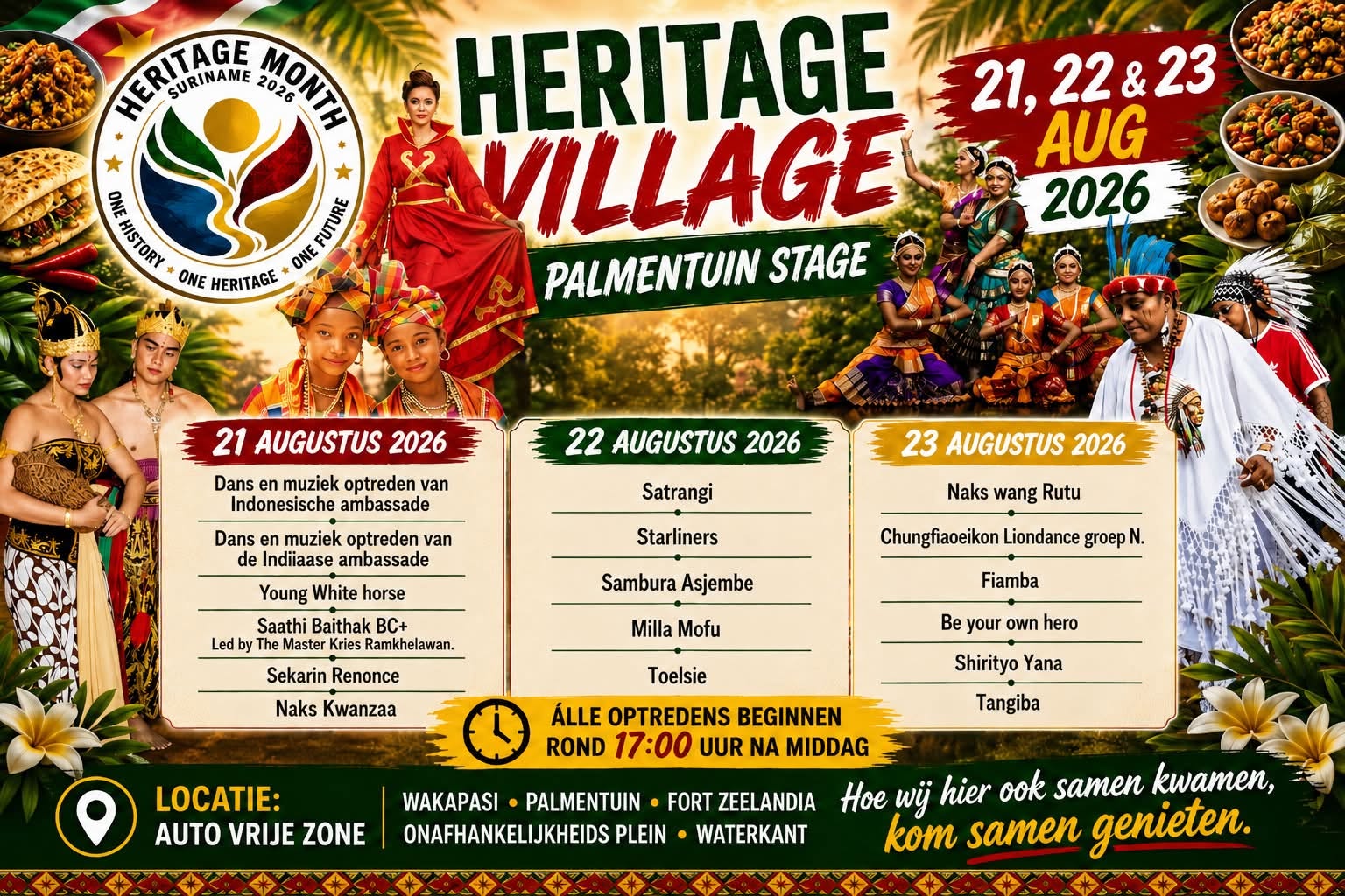 Heritage Village Palmentuin Stage programma-overzicht
