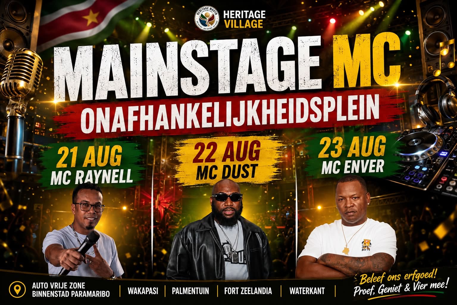 Main Stage line-up 22 augustus